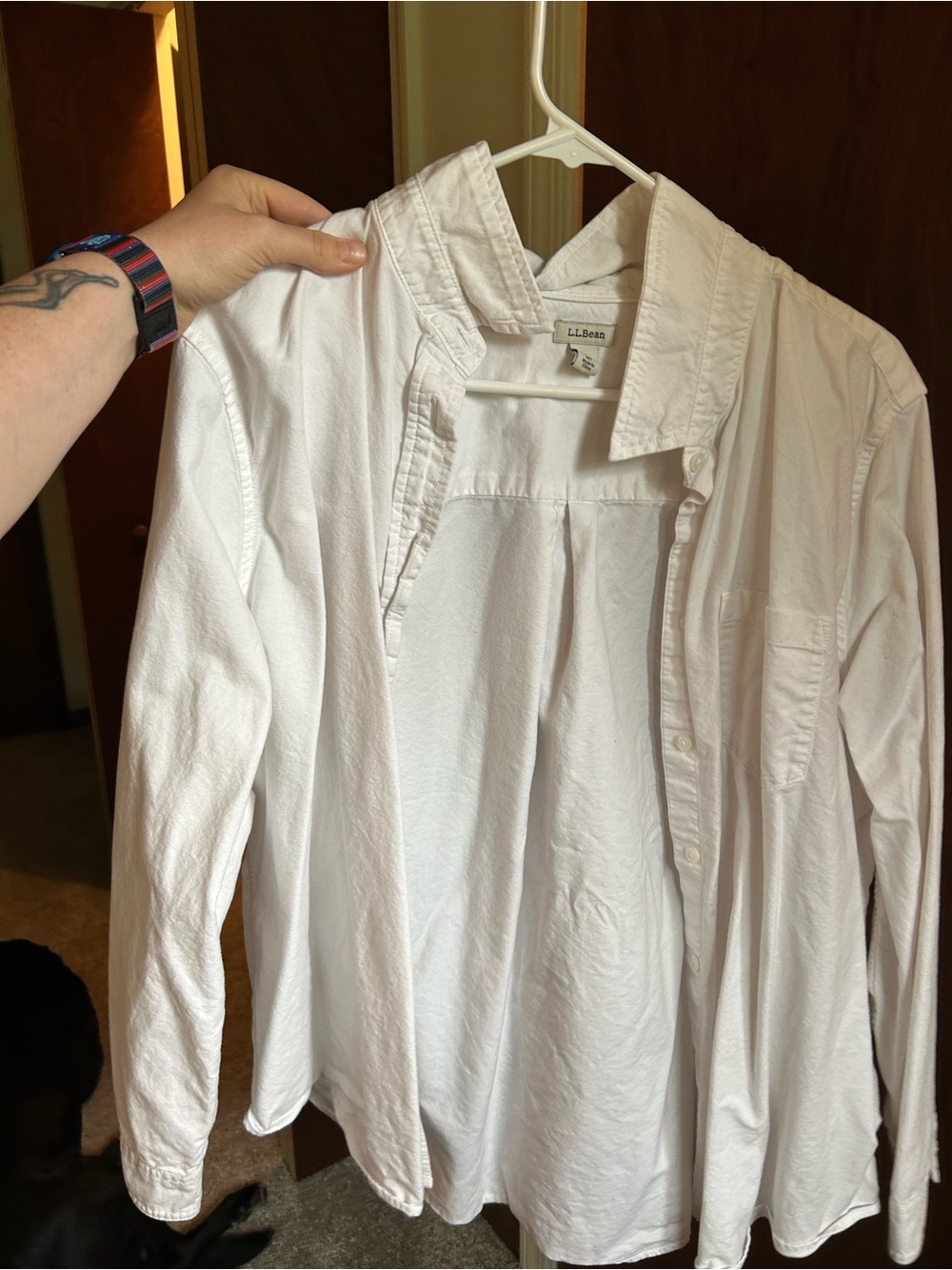 L.L. Bean White Women's Button-Up Shirt